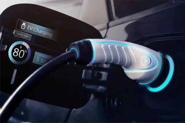 An electric vehicle charger is plugged in, showing an 80% charge on the display screen, a testament to seamless car charging installation.